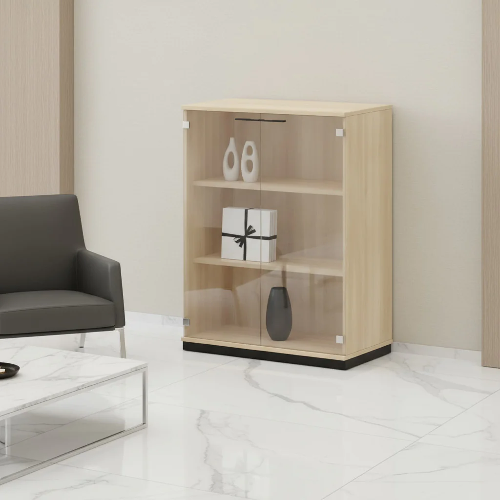 SQart Glasflügeltürenschrank in einem modernen Besprechungsraum