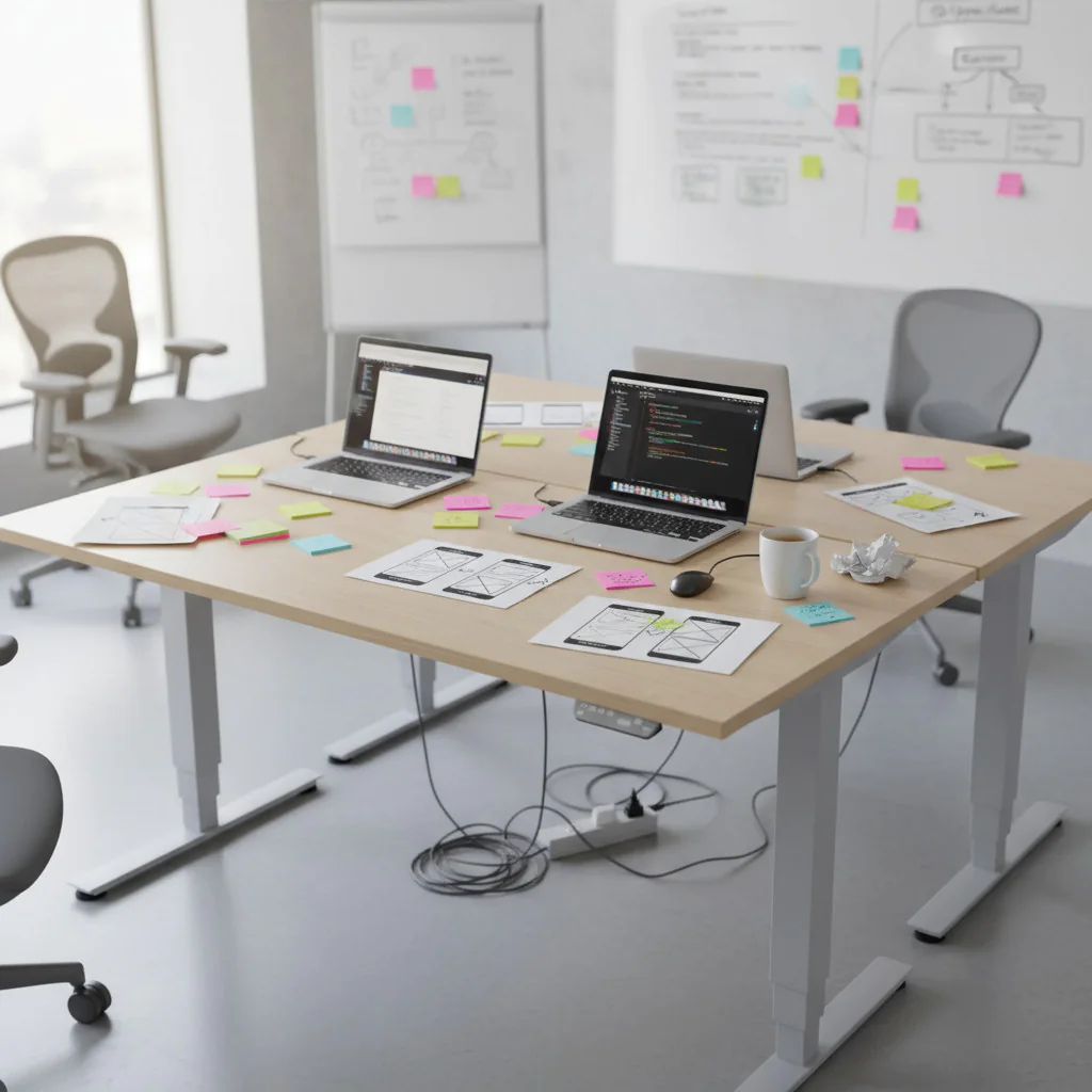 Höhenverstellbarer Schreibtisch Elektro Pro+ für professionelles und ergonomisches Arbeiten