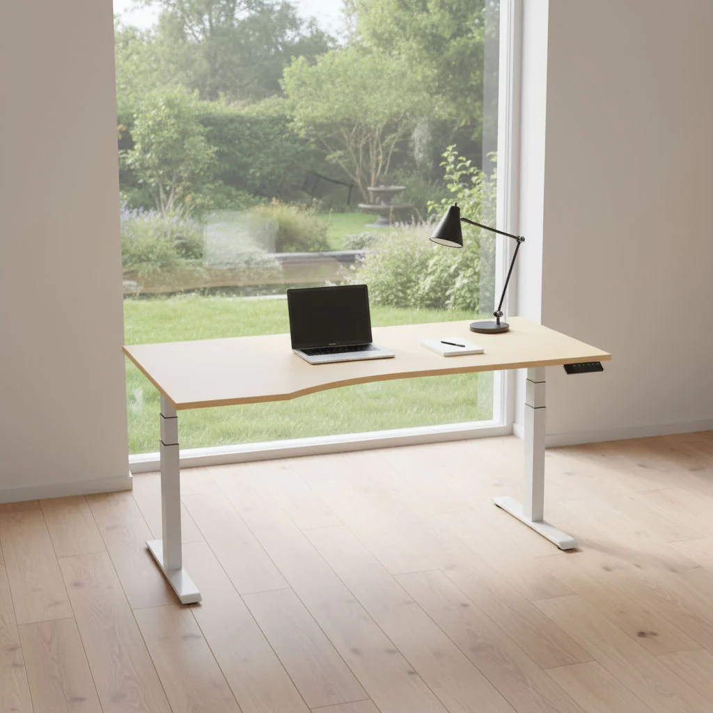 Höhenverstellbarer Schreibtisch Elevate Plus in PC-Form für dynamisches Arbeiten