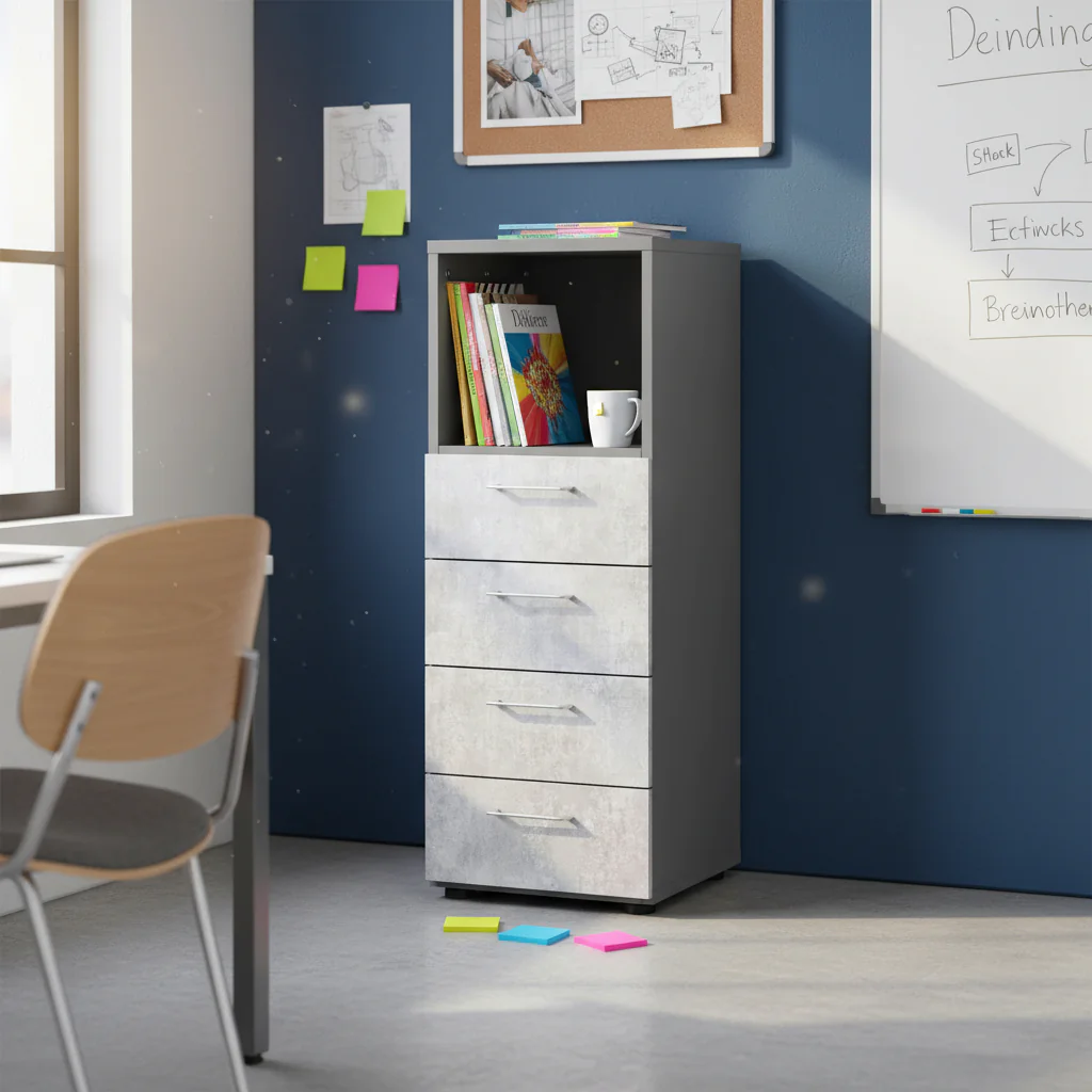Kompakter Standcontainer S4 mit intelligenter Aufteilung für das Büro
