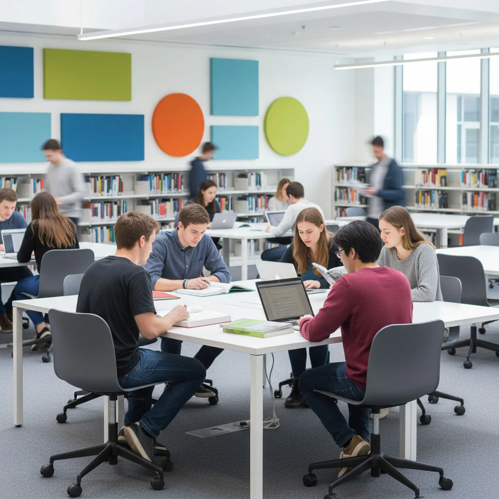 Detailansicht der robusten Polypropylen-Sitzschale und des stabilen Kunststoff-Fußkreuzes