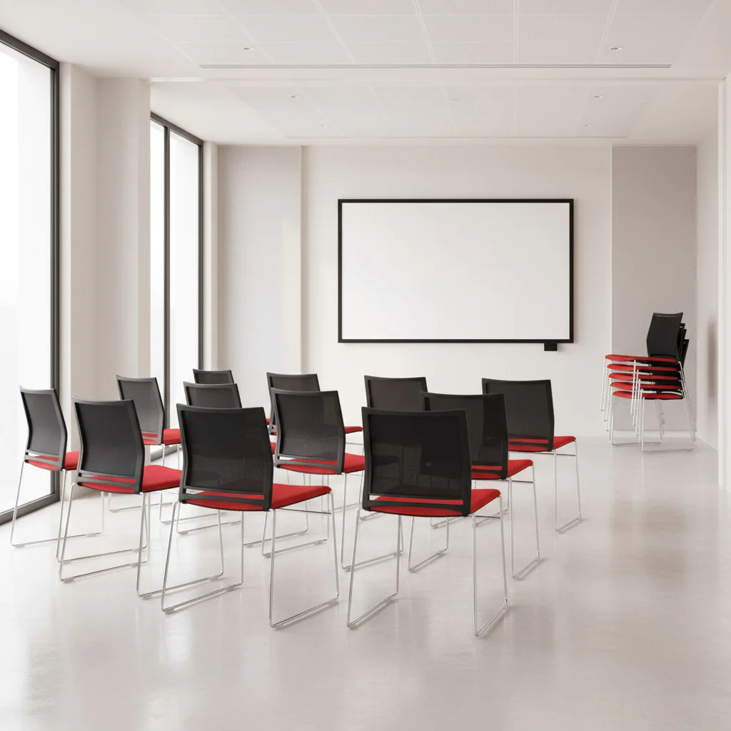 Ergonomischer Konferenzstuhl Web WB 950.111 mit Netzrücken und Armlehnen