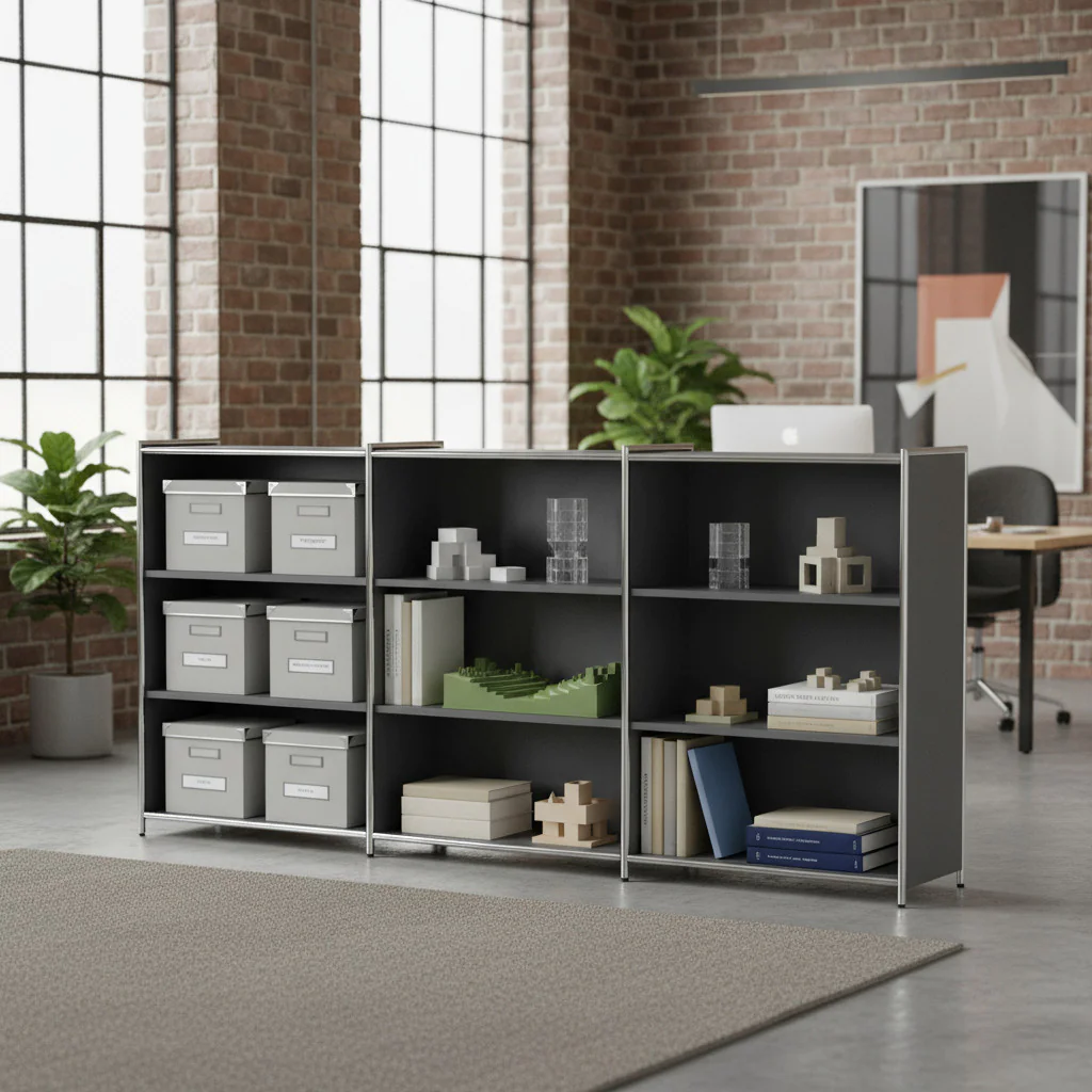 Regal Artline 3OH als stilvoller Stauraum mit transparentem Design im Büro