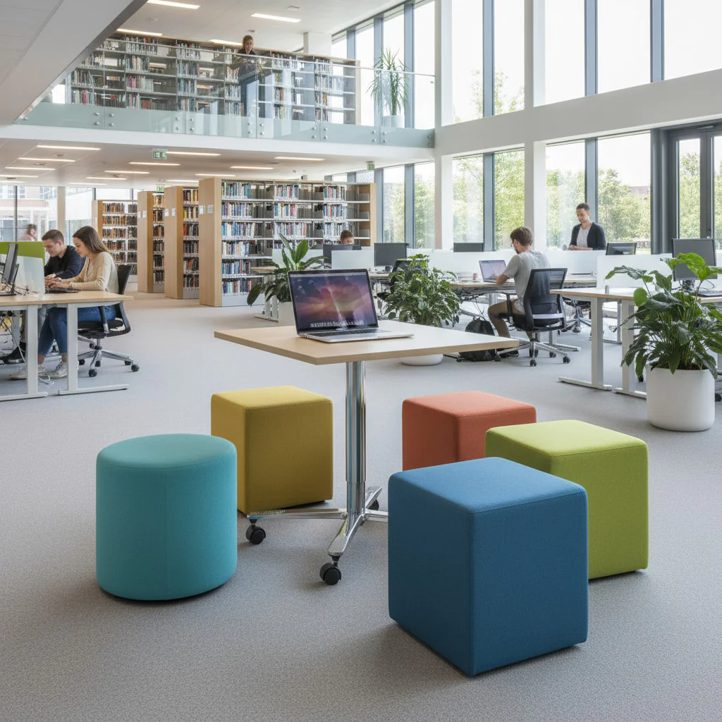 Eleganter Säulenhubtisch ST Quadratform für dynamische Besprechungen