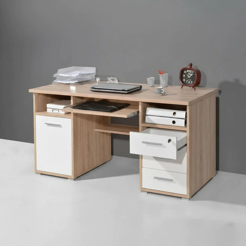 Schreibtisch 0484 als komplette Arbeitsplatzlösung im Homeoffice