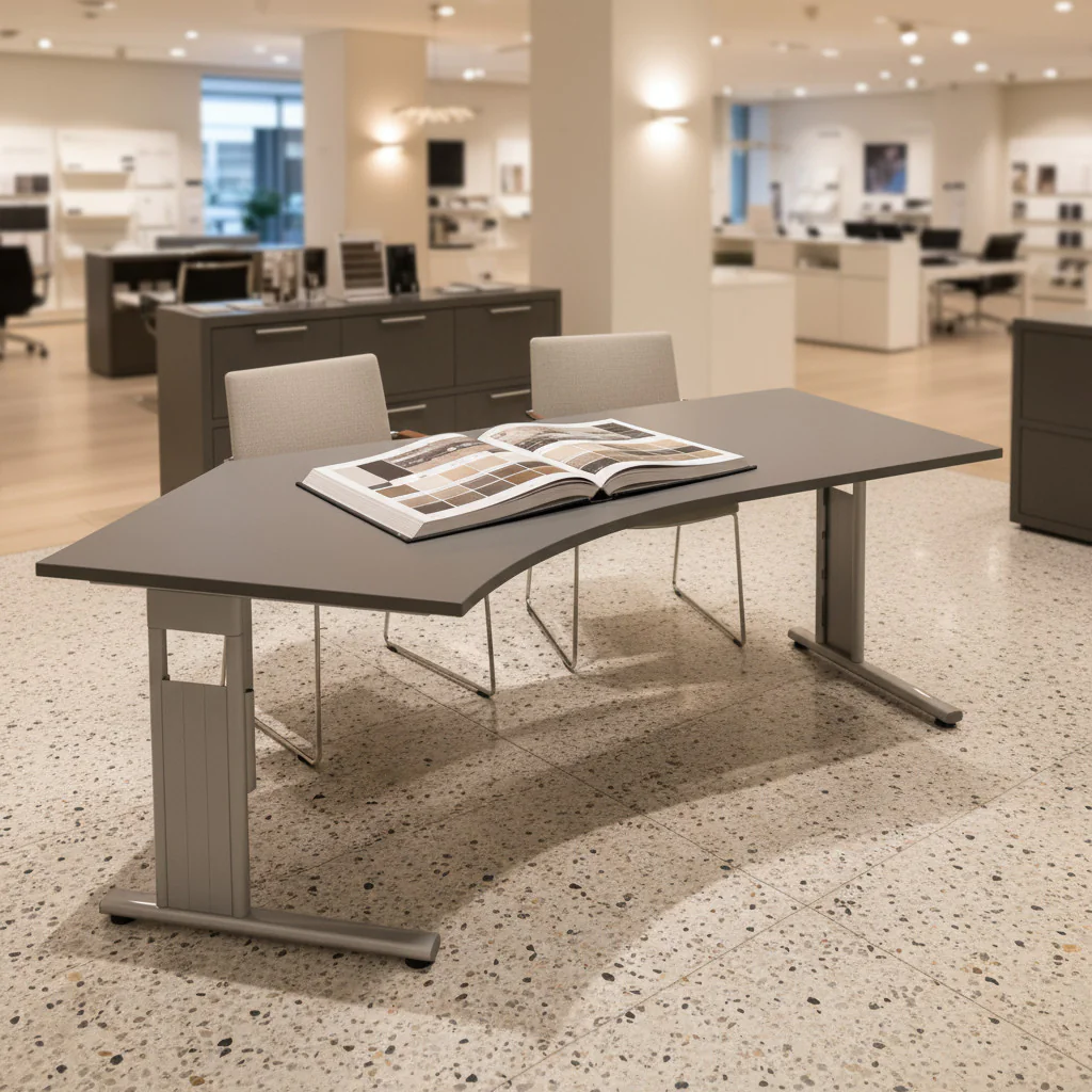 Winkelschreibtisch C-Flex 135° als großzügige und flexible Arbeitsplatzlösung