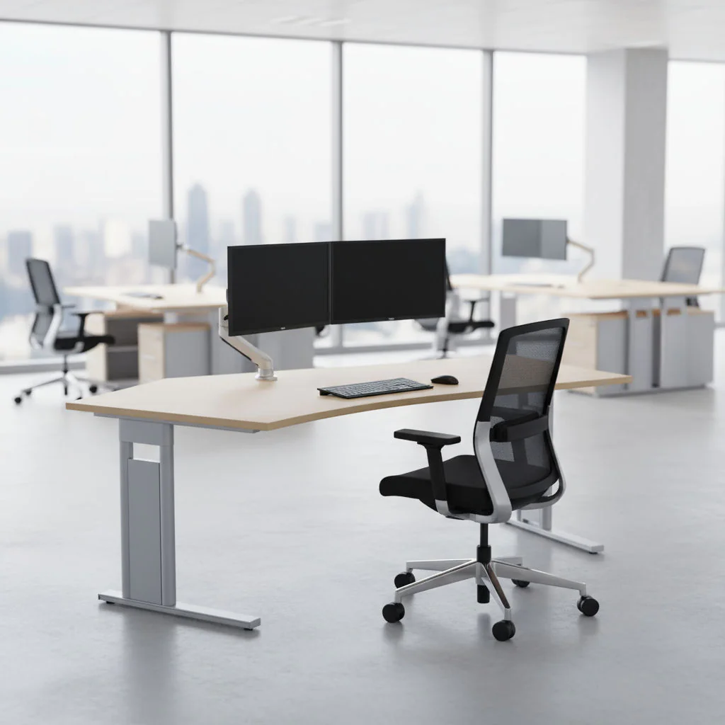 Winkelschreibtisch C-Pro als großzügiger und funktionaler Arbeitsplatz im Büro