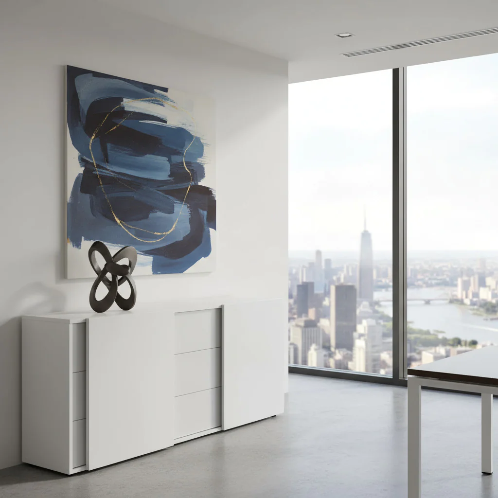 Detailansicht der hochwertigen Materialien und der Sichtrückwand