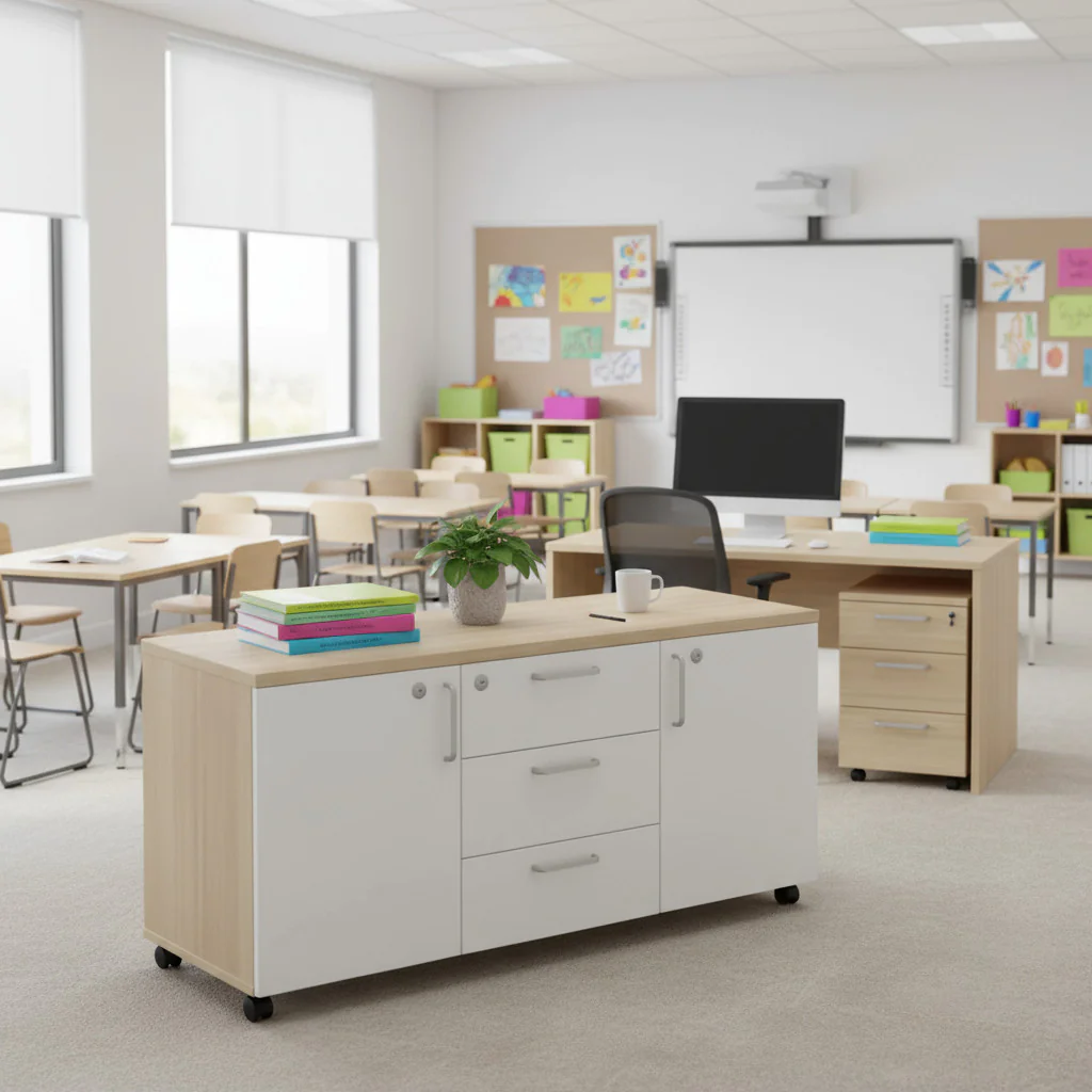 E10 mobiles Sideboard als flexible und funktionale Stauraumlösung im Büro