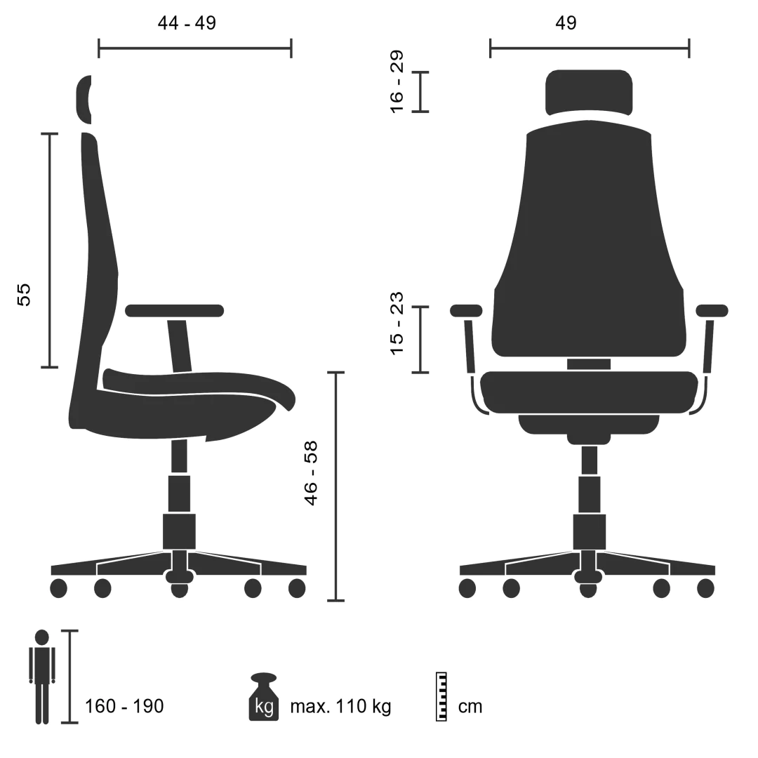 Der PORTO MAX HIGH Chefsessel bietet höchsten ergonomischen Komfort für den professionellen Einsatz