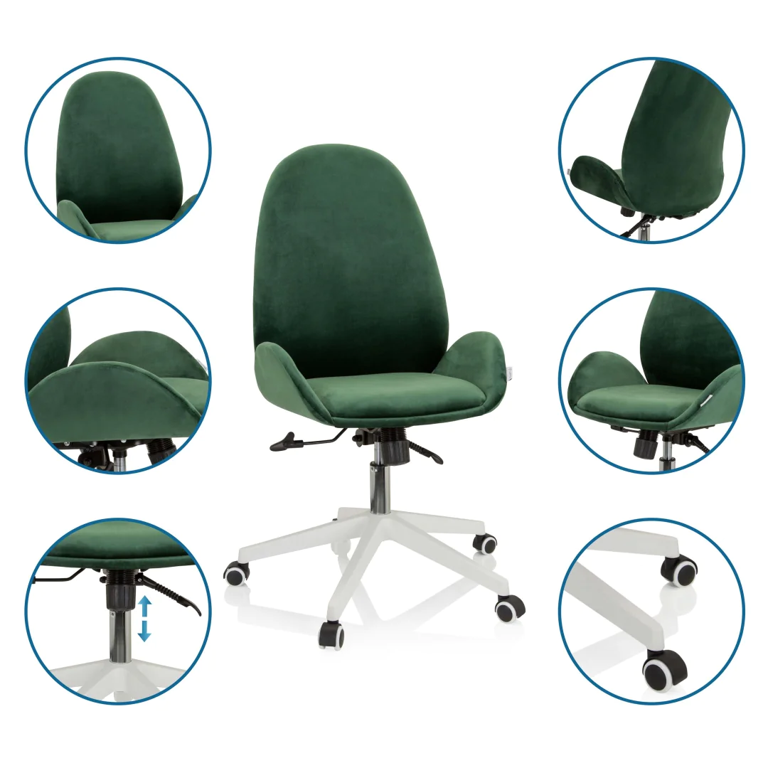 Der Bürostuhl AVEA in der Seitenansicht, die das skandinavische Design zeigt