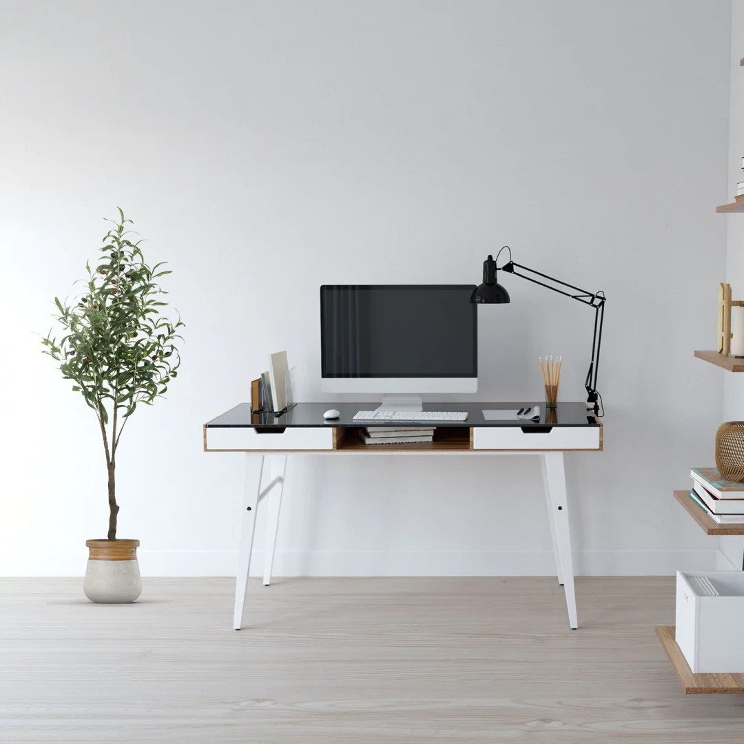 Kunstpflanze OLIVE als repräsentative und pflegeleichte Dekoration im Büro