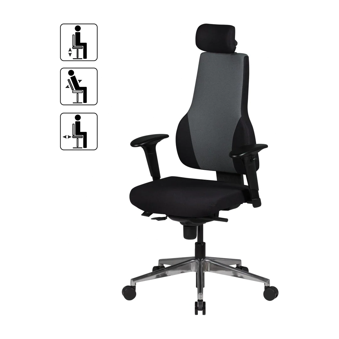 Bürostuhl Qentin - Schwarz/Grau