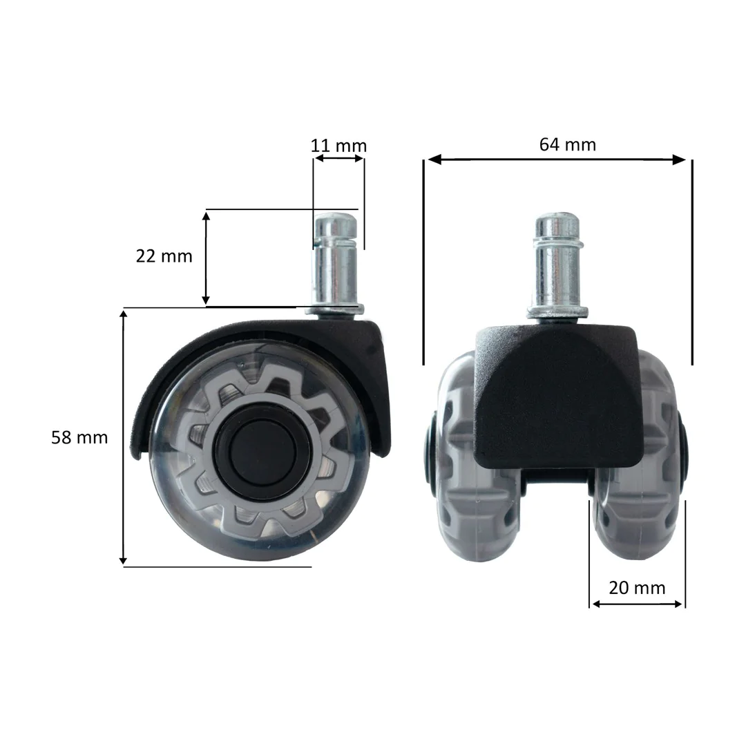 Hartbodenrollen 5er Set Ø 50 mm