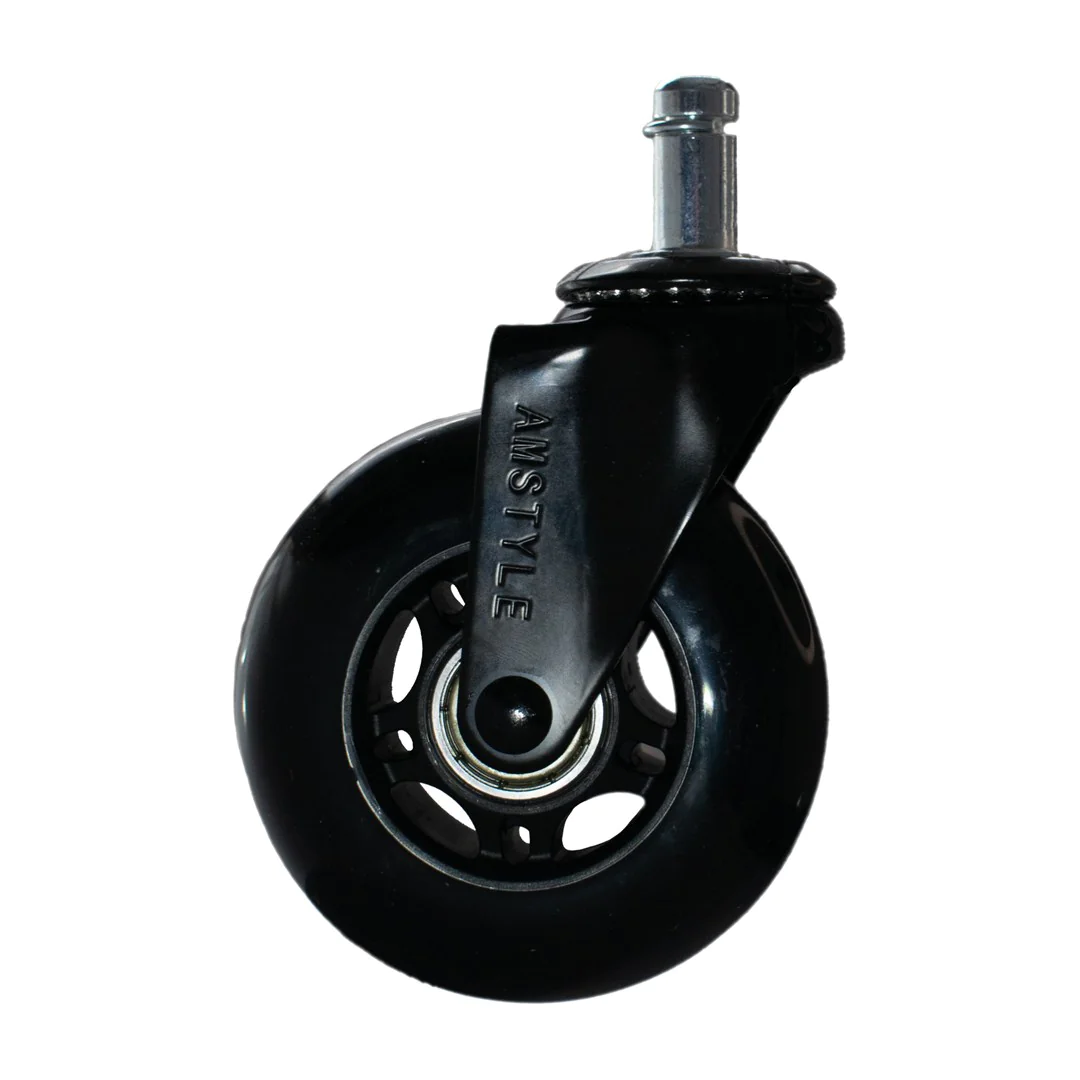 Hartbodenrollen 5er Set Ø 75 mm - Schwarz