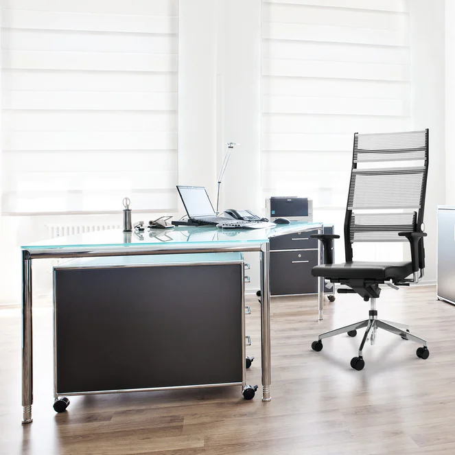 Detailansicht der Ergonomie-Einstellungen und der flexiblen Rückenlehnenstruktur