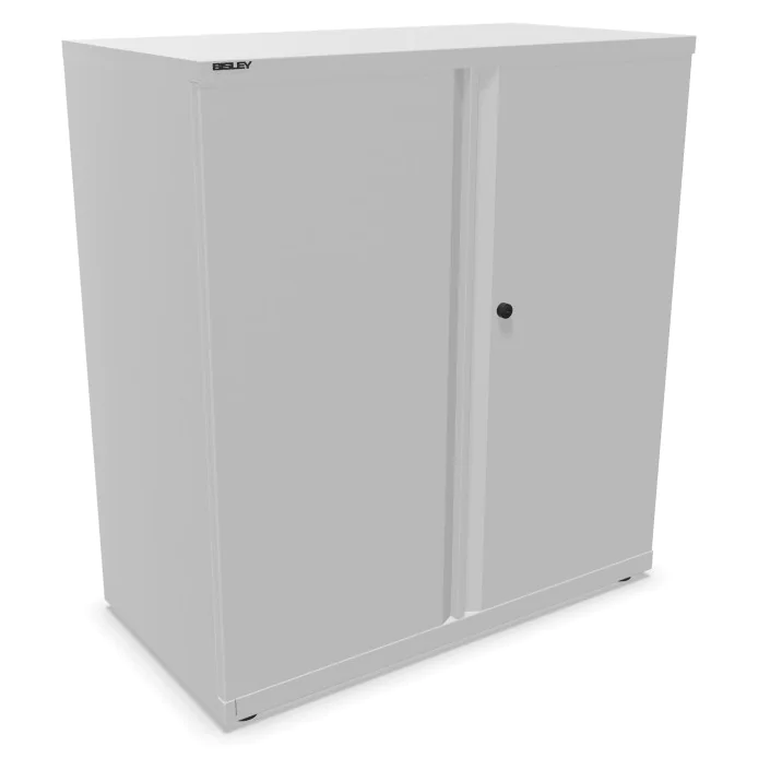 Bisley Flügeltürenschrank Essentials B90 H100 als kompakte Büro-Aufbewahrung