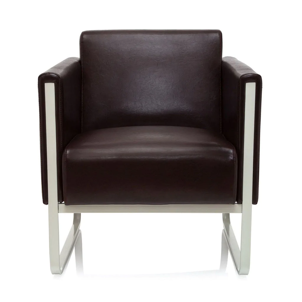 HJH Office Loungesessel Antigua 1-Sitzer mit Kunstleder-Bezug und Stahlgestell