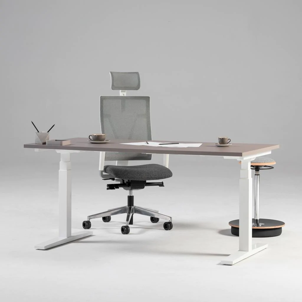 Höhenverstellbarer Schreibtisch eUP 3 PRO in einem professionellen Büroumfeld