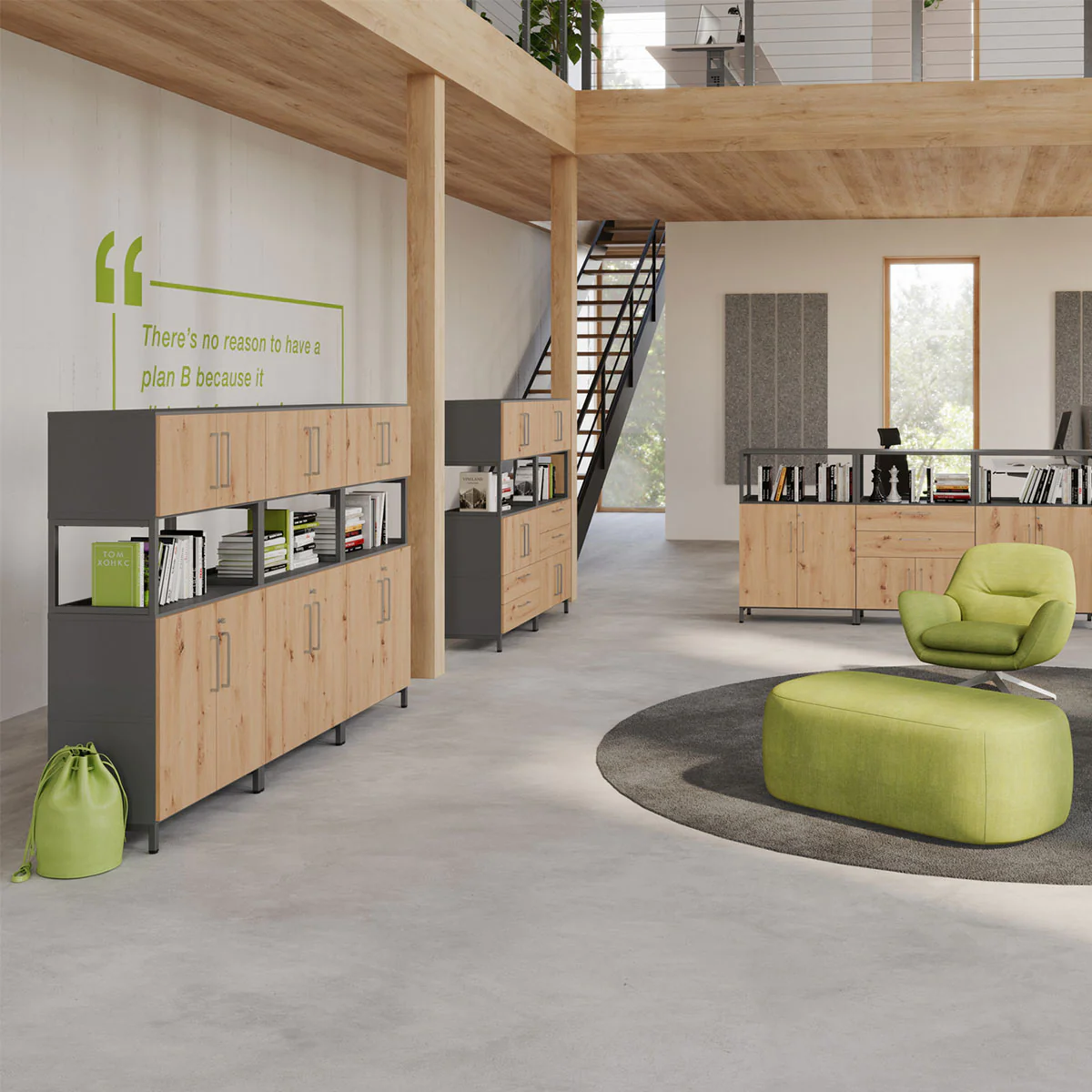 Kombischrank FlexWall 4 OH als Teil einer individuell gestalteten Schrankwand