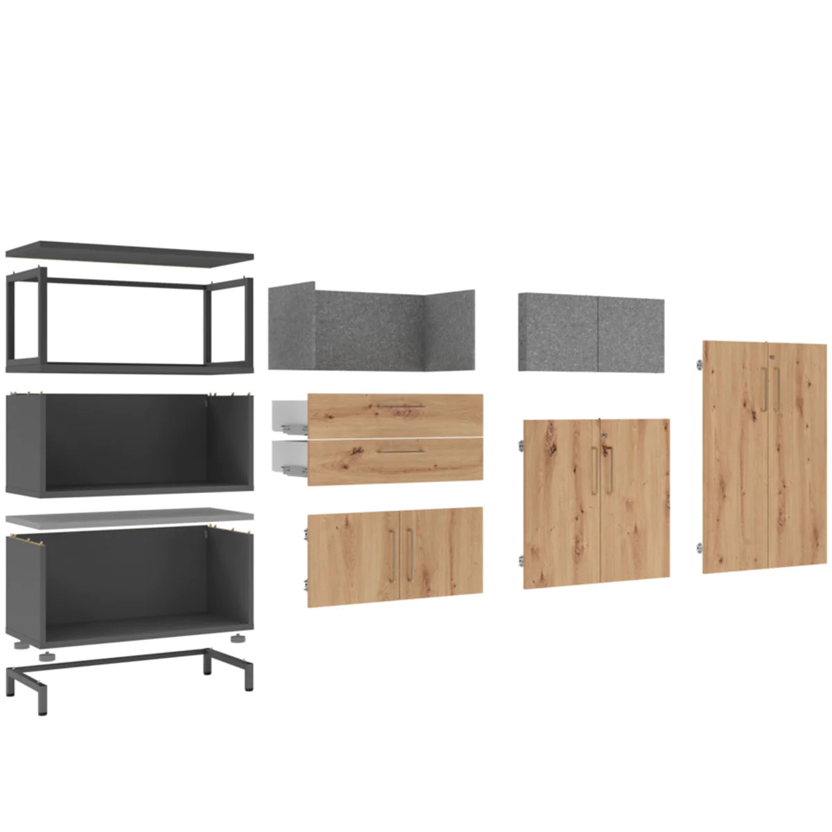 Der Kombischrank FlexWall als Teil einer individuell gestalteten Schrankwand