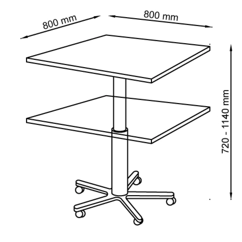 Der Säulenhubtisch ST Quadratform als flexibler Mittelpunkt in einer Bürolandschaft