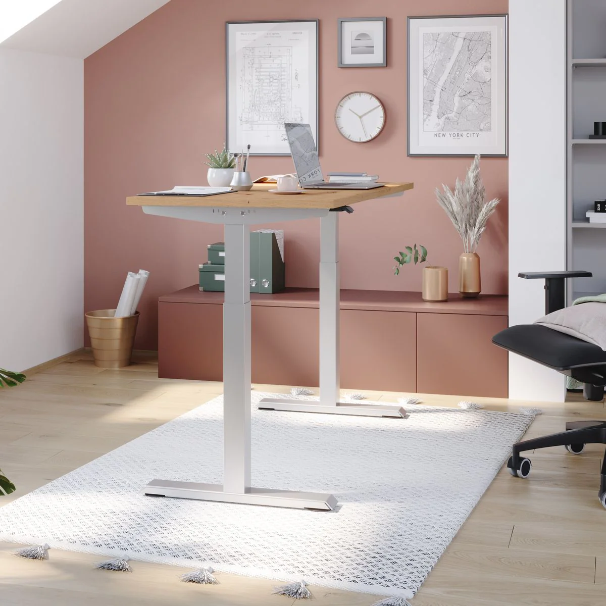 Höhenverstellbarer Schreibtisch XMST mini als kompakte ergonomische Lösung
