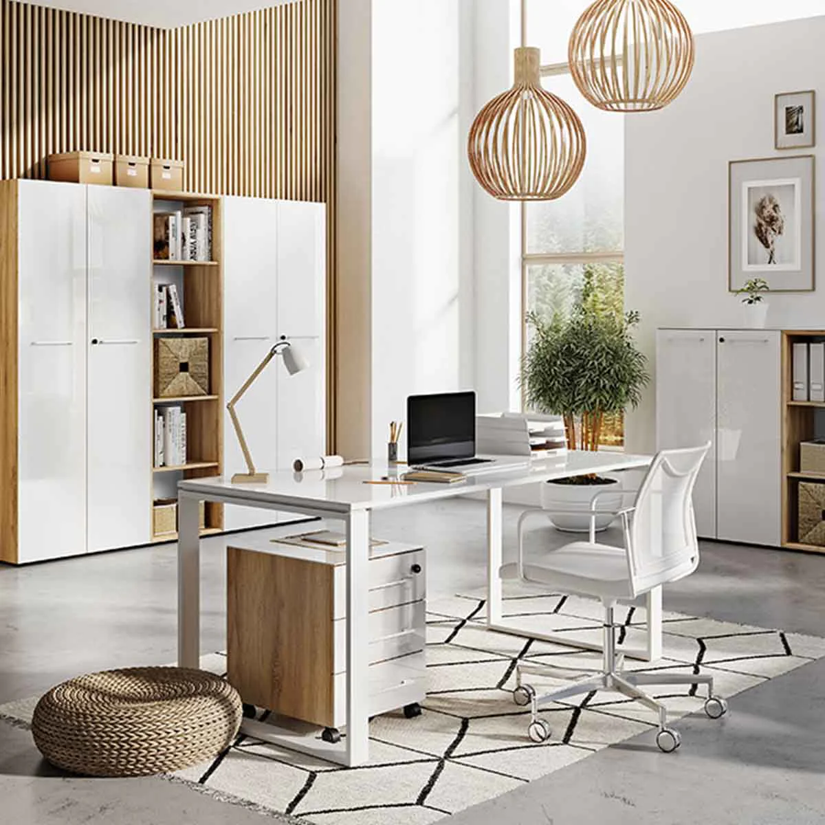 Modernes Komplettbüro in der Übersicht