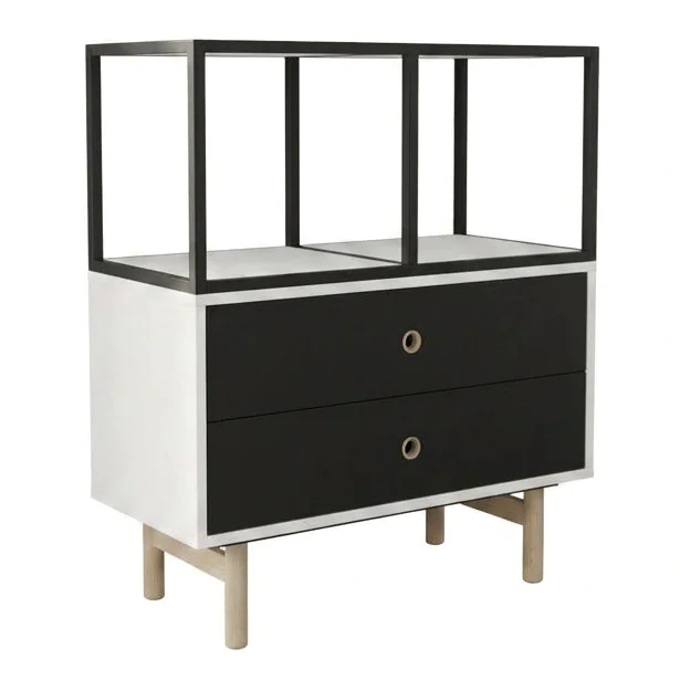Bisley Bridge Schubladenschrank mit 2 Schubladen und Regaltop als Sideboard im Büro