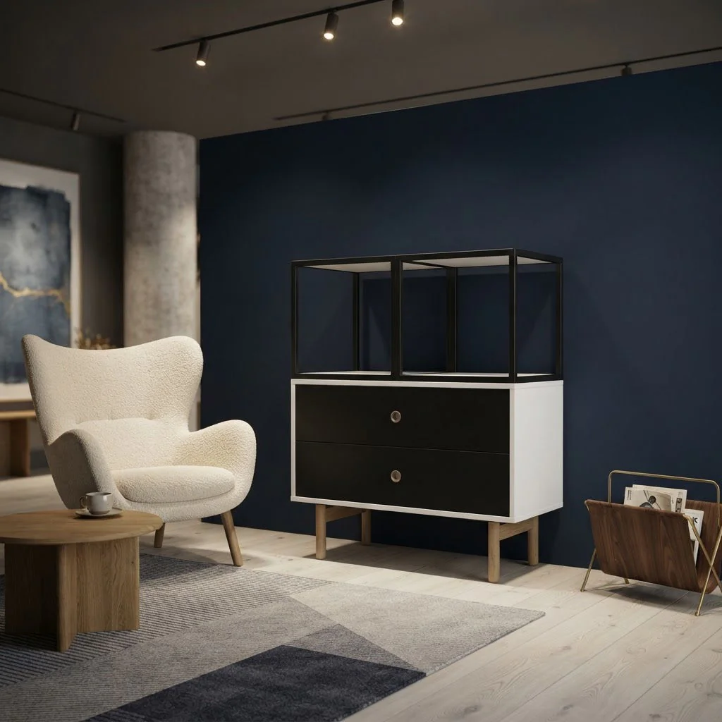 Bisley Bridge Schubladenschrank mit zwei Schubladen und offenem Regaltop