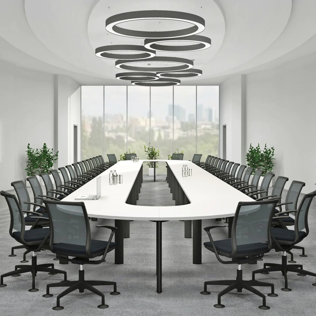 Detailansicht der hochwertigen Materialien und des integrierten Kabelmanagements