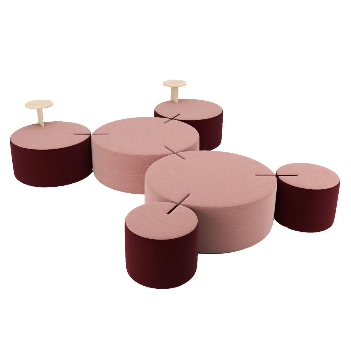 Hocker Tri.ply Pouff Set 3 - NST-TRI-PLY-POUFF-SET-3