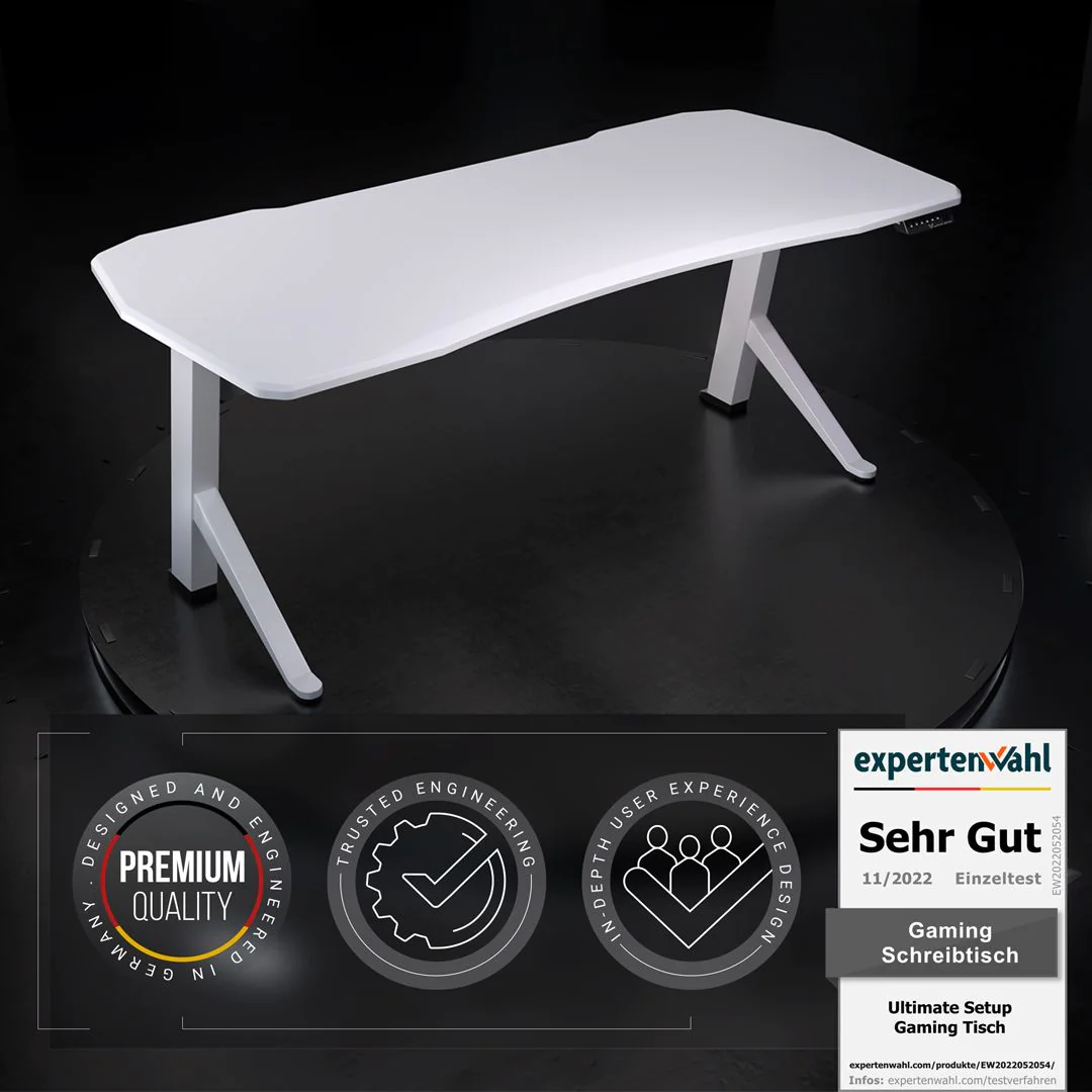 Gaming Schreibtisch, 140-180 cm, elektrisch höhenverstellbar, 1 Motor von Ultimate Setup - Produktbild 9 von 16