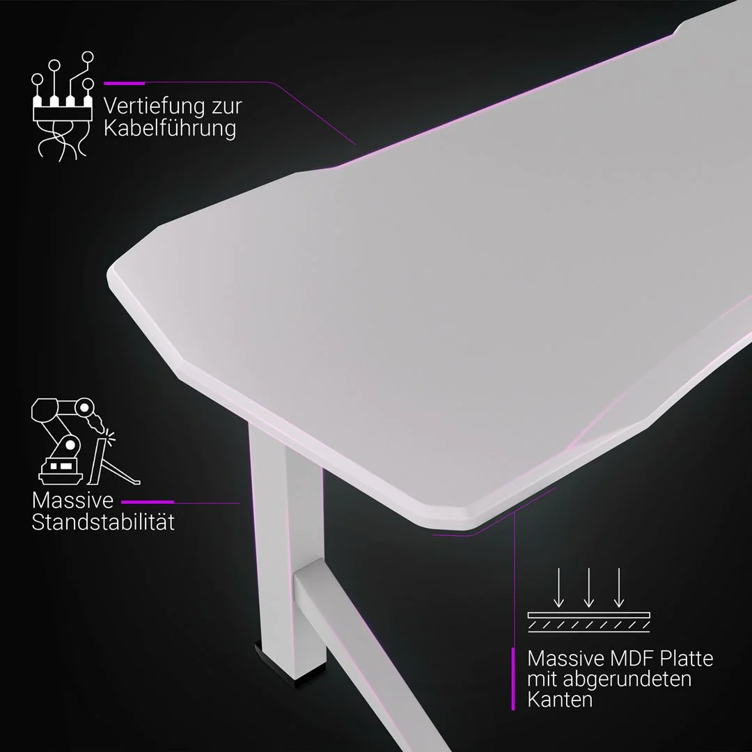 Gaming Schreibtisch, 140-180 cm, elektrisch höhenverstellbar, 1 Motor von Ultimate Setup - Produktbild 11 von 16