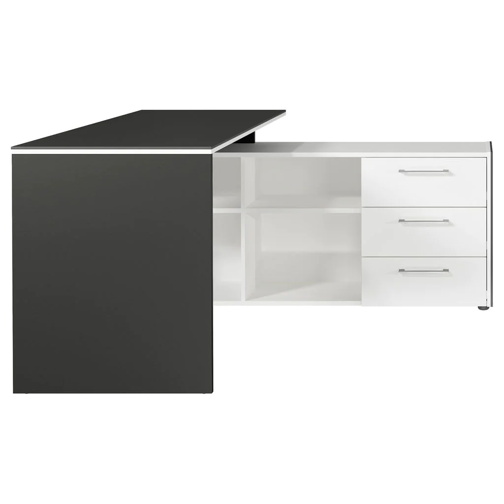 Eckschreibtisch 4188 Pasadena - Graphit/Weiß von BME home - Produktbild 5 von 6