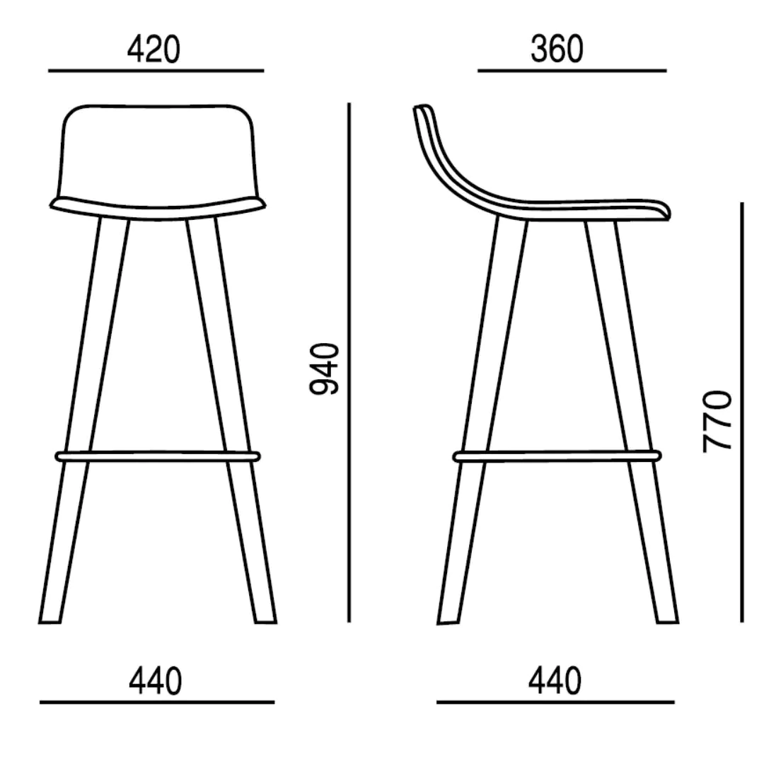 Barhocker Edge H Holz von RIM - Produktbild 3 von 3