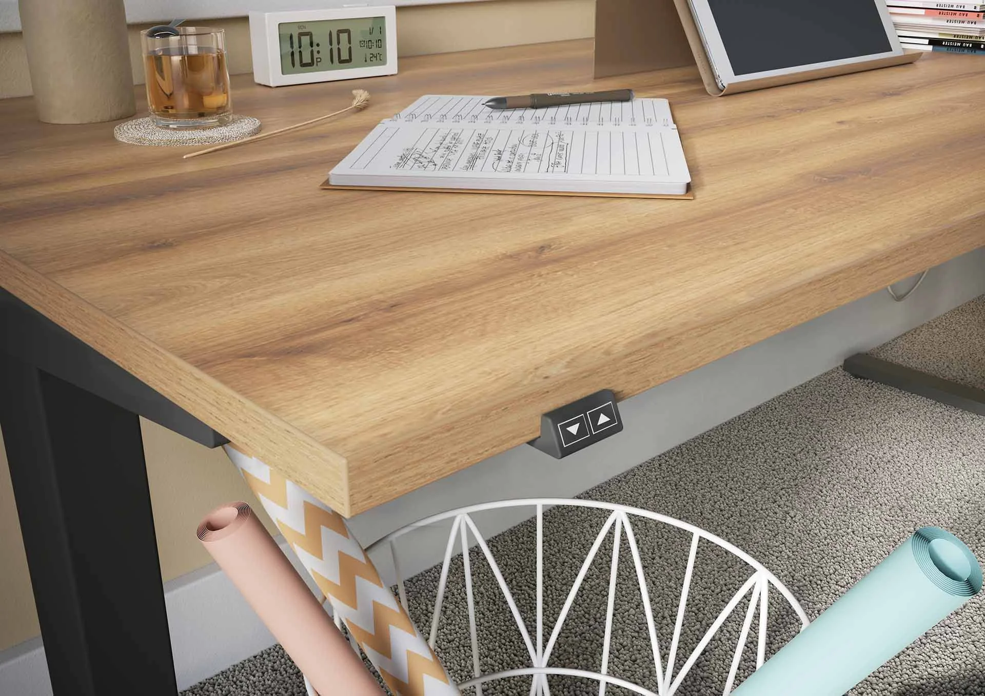Büro-Set Lissabon 15 - Graphit/Navarra-Eiche von BME home - Produktbild 3 von 9