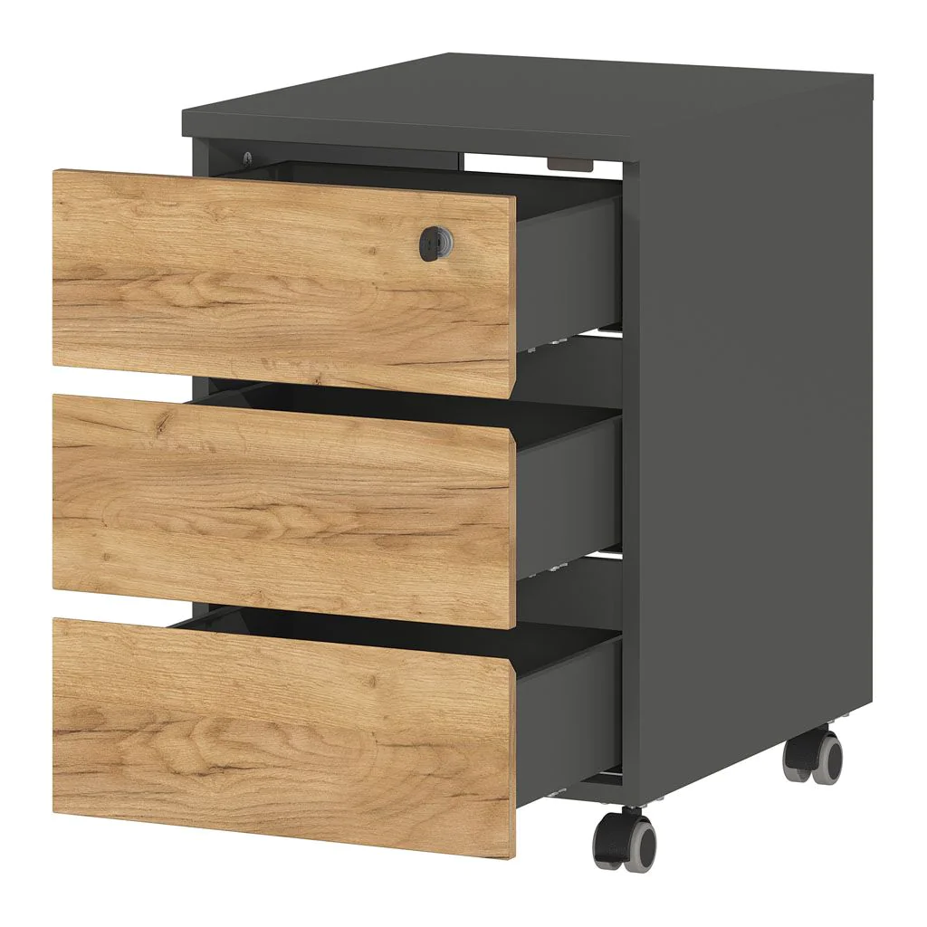 Rollcontainer 4264 Lissabon - Graphit/Navarra-Eiche von BME home - Produktbild 2 von 6