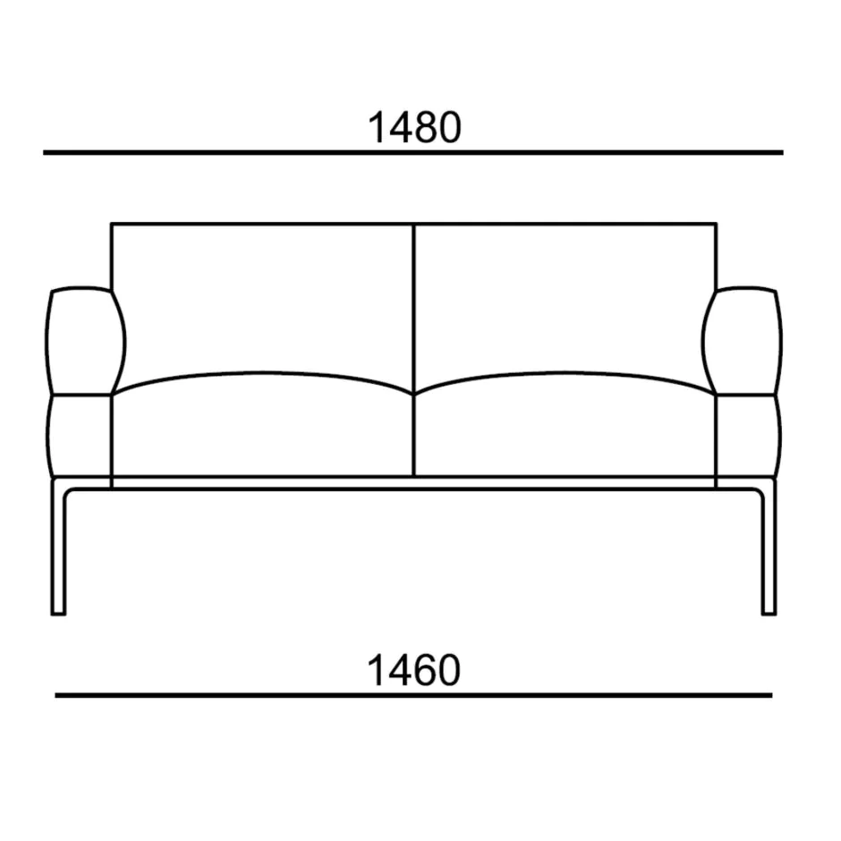 Lounge Sofa Cubix NA 2er von RIM - Produktbild 2 von 2