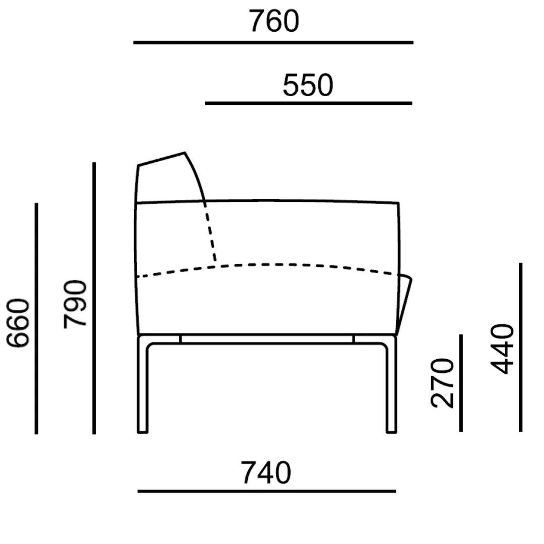 Lounge Sofa Cubix NA 3er von RIM - Produktbild 2 von 2