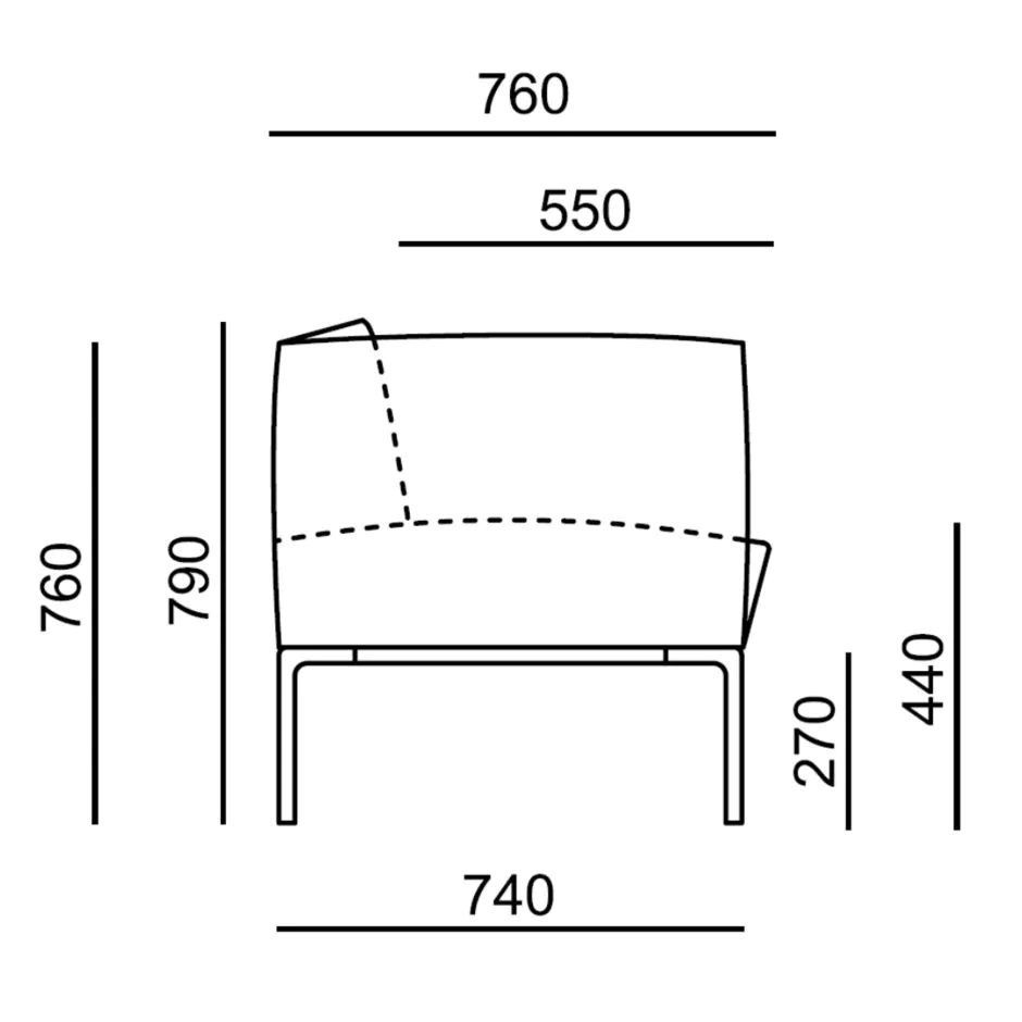 Lounge Sofa Cubix HA 3er von RIM - Produktbild 2 von 2