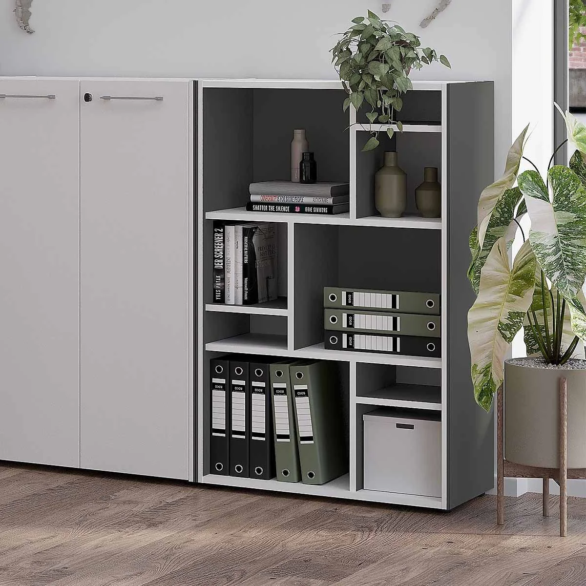 Büro-Set Pasadena 1 - Graphit/Weiß von BME home - Produktbild 2 von 7