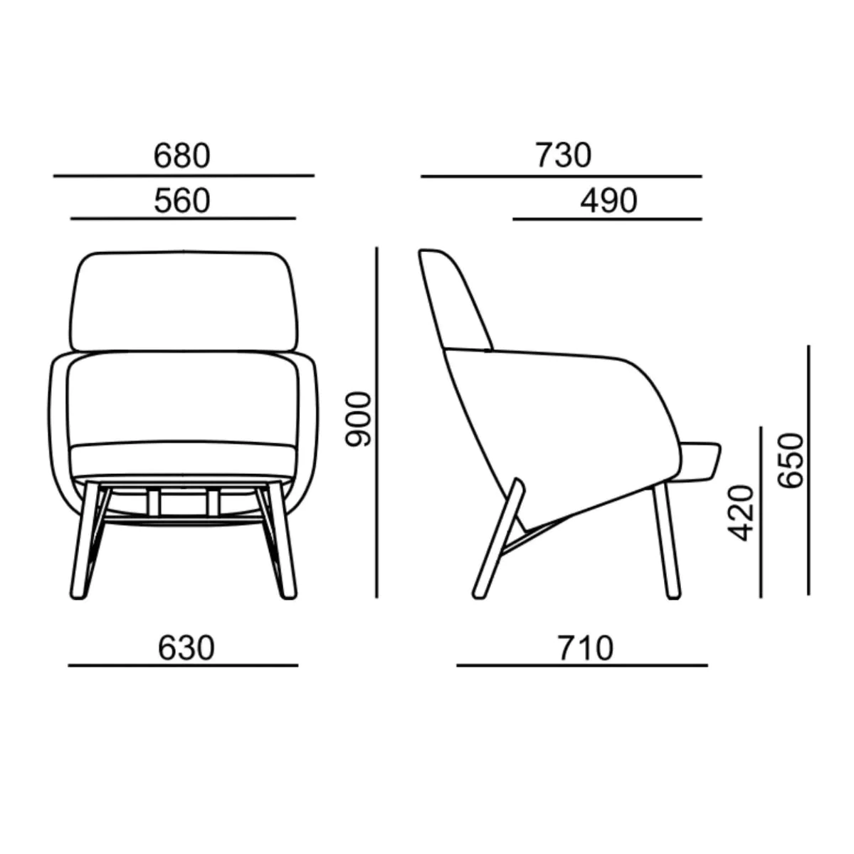 Lounge Sessel Winx Lounge 4F Holz von RIM - Produktbild 5 von 5