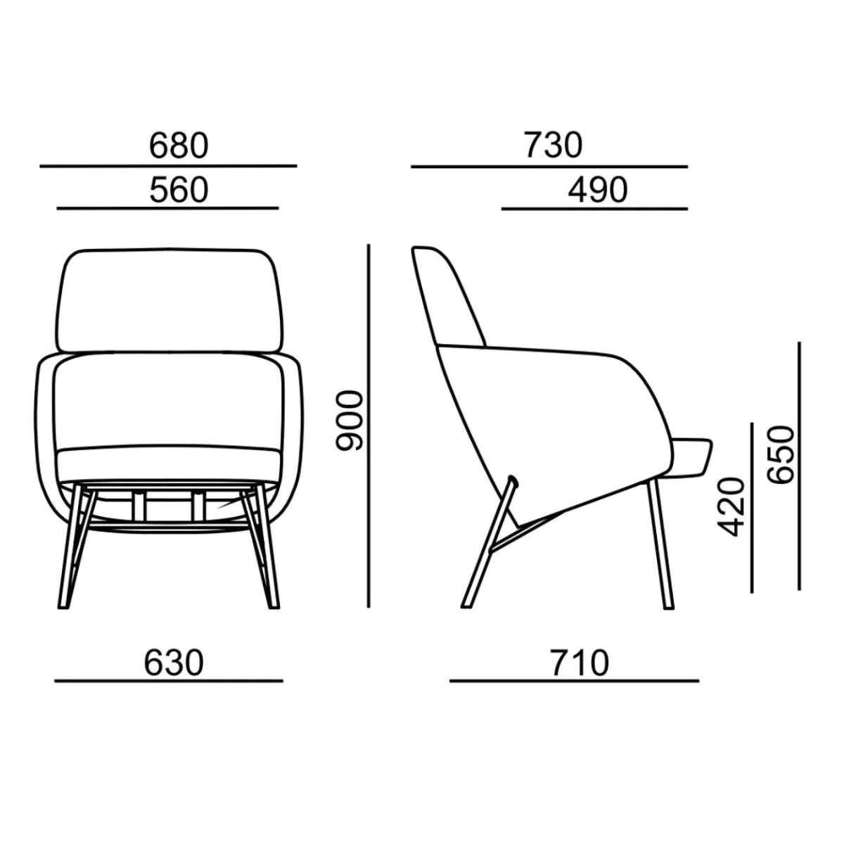 Lounge Sessel Winx Lounge 4F von RIM - Produktbild 4 von 4