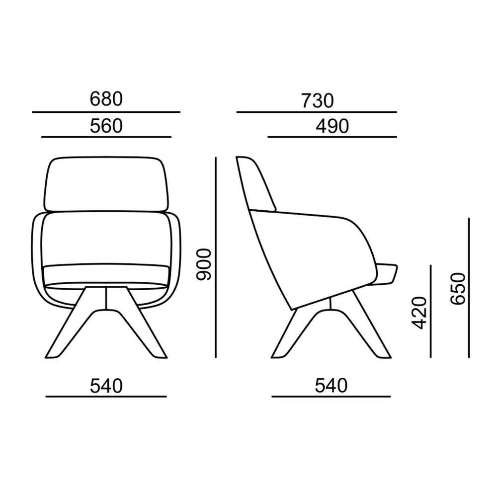 Lounge Sessel Winx Lounge Spider Holz von RIM - Produktbild 4 von 4