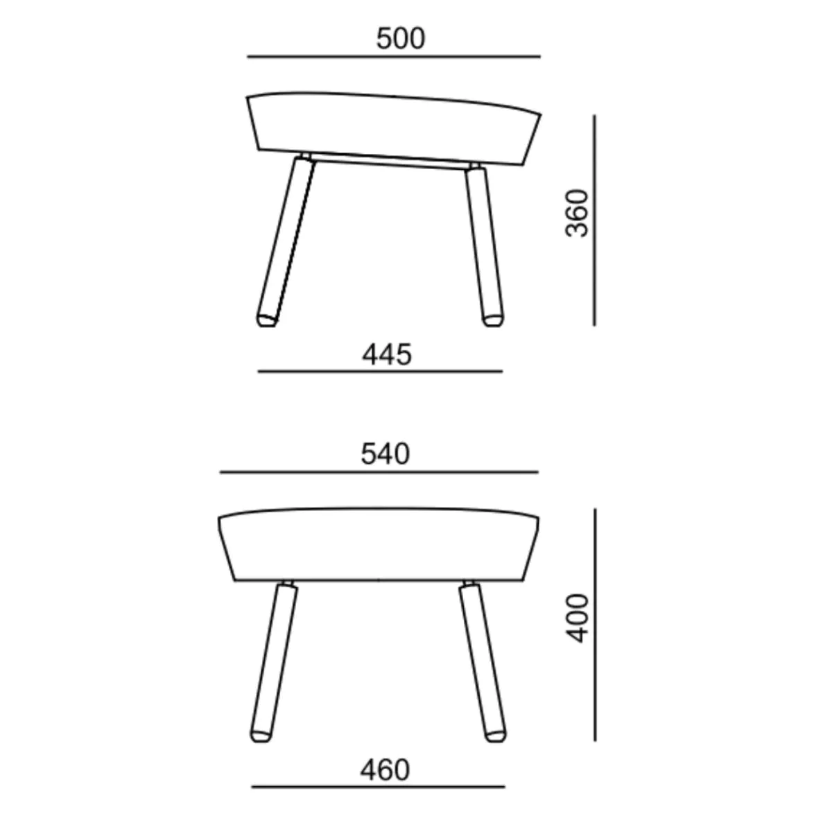 Hocker Winx Lounge 4F Holz von RIM - Produktbild 2 von 2