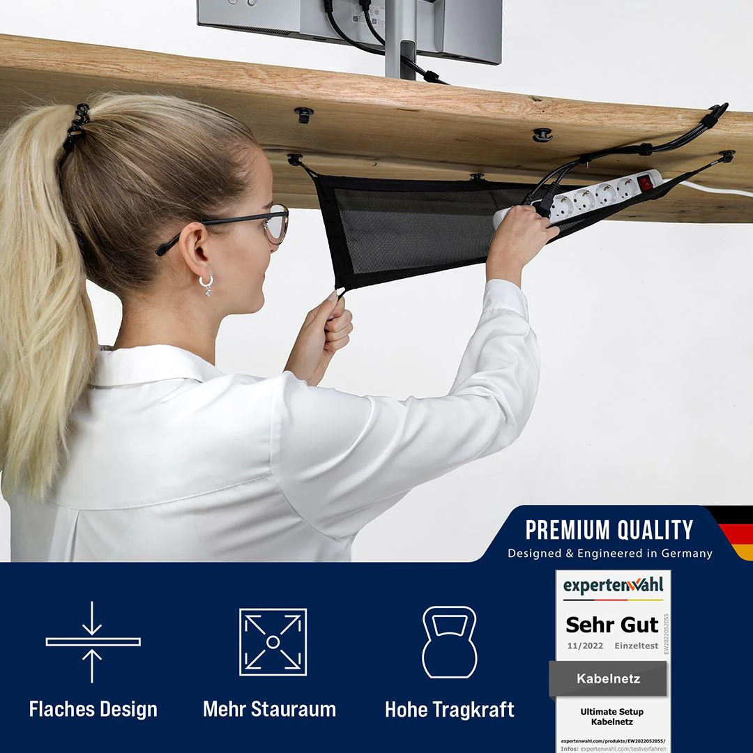 Kabelmanagement-Netz für den Schreibtisch von Ultimate Setup - Produktbild 3 von 8
