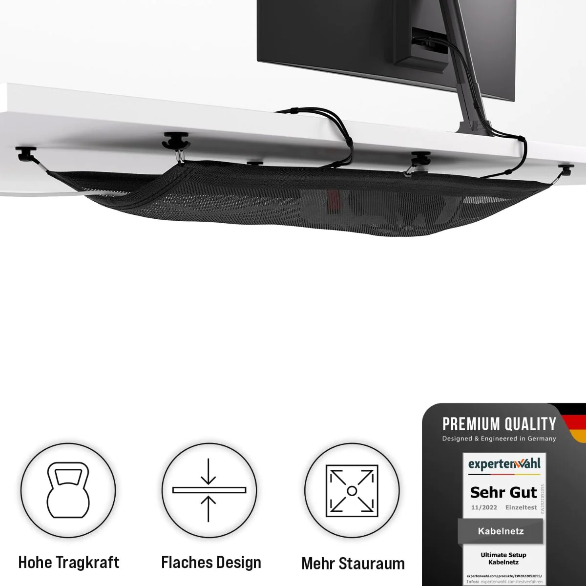 Flexibles Kabelnetz für den Schreibtisch von Ultimate Setup - Produktbild 2 von 8