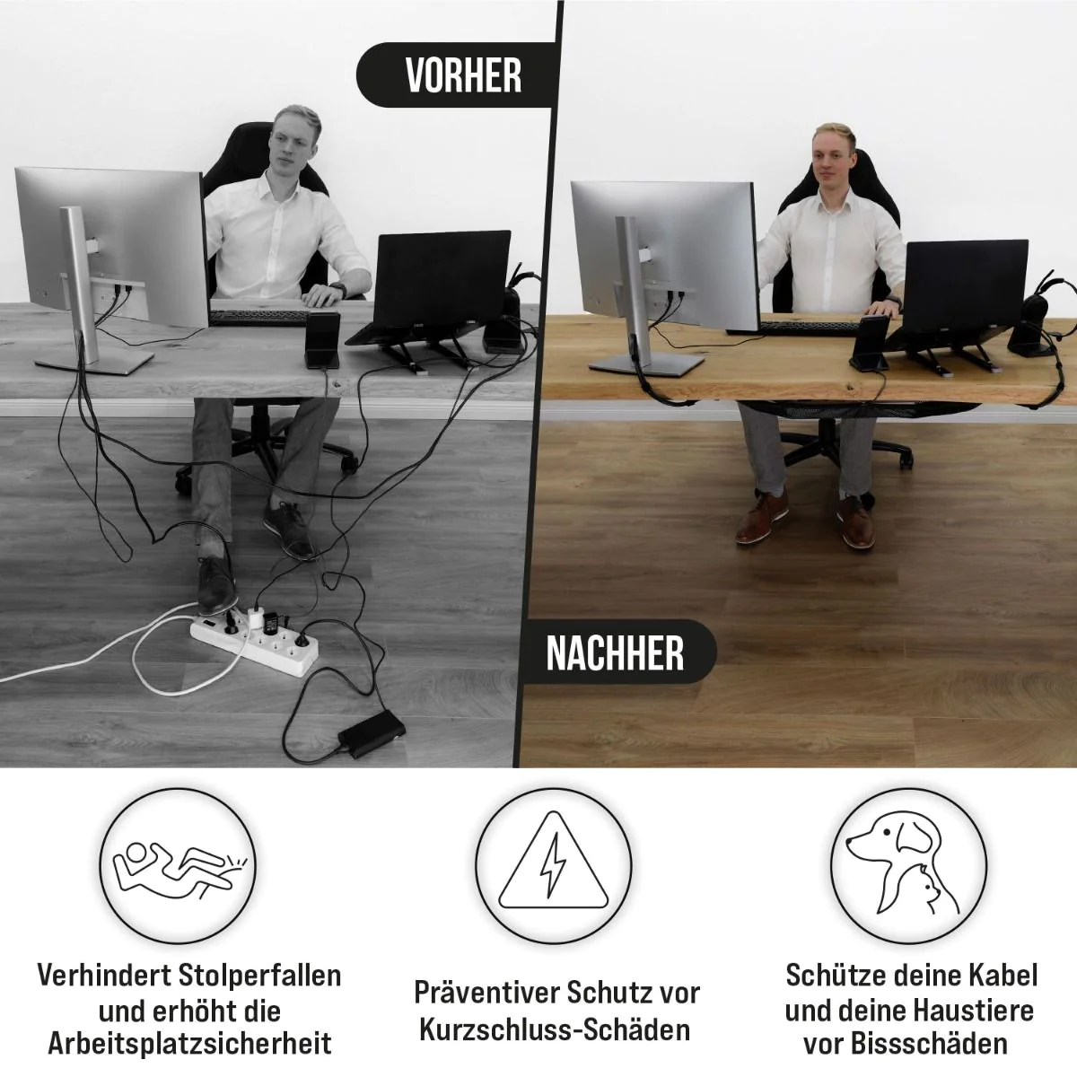 Flexibles Kabelnetz für den Schreibtisch von Ultimate Setup - Produktbild 6 von 8