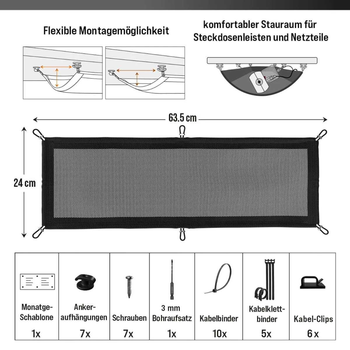 Flexibles Kabelnetz für den Schreibtisch von Ultimate Setup - Produktbild 7 von 8